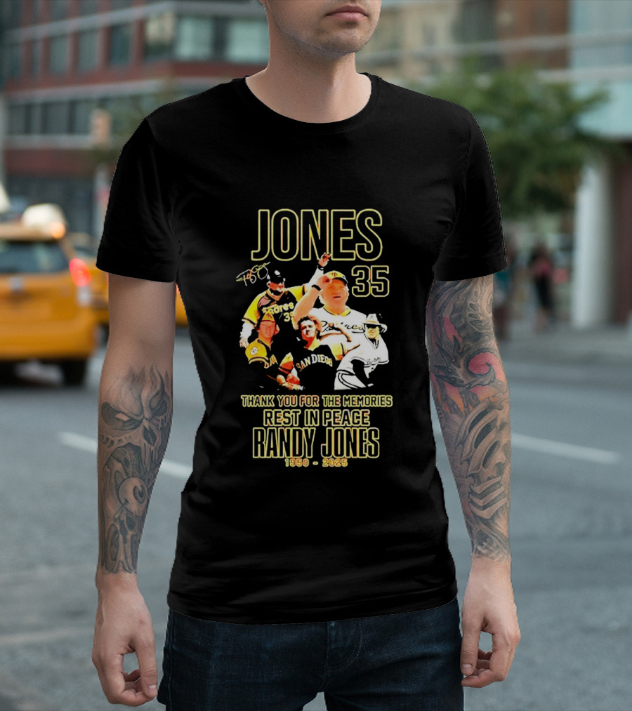 JONES 35 San Diego Padres Thank You For The Memories Rest In Peace Randy Jones 1950 2025 T-Shirt