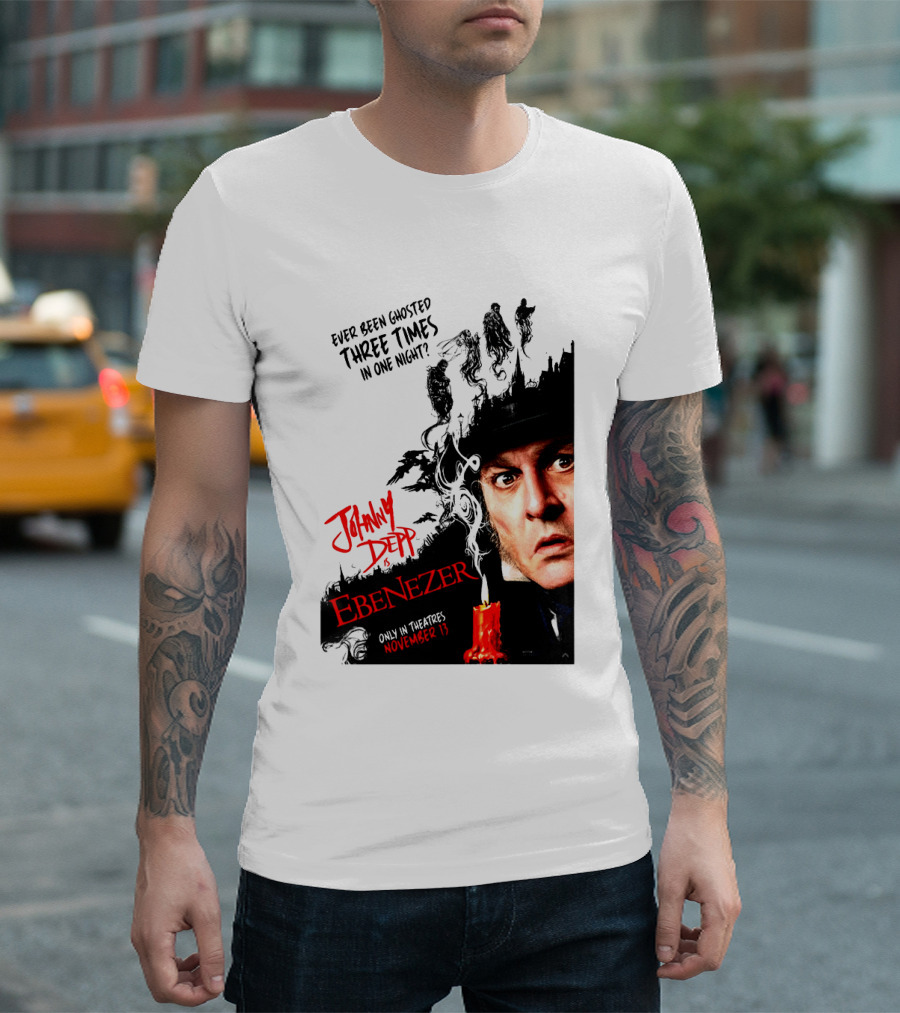 Johnny Depp Ebenezer Ghosted Three Times Movie In Theatres November 13 T-Shirt