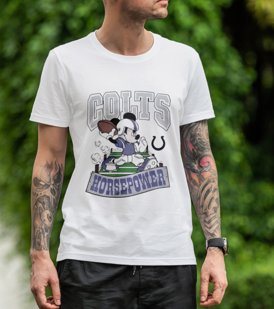 Mickey Mouse Colts Horsepower 2026 Football Disney X Indianapolis Collaboration T-Shirt