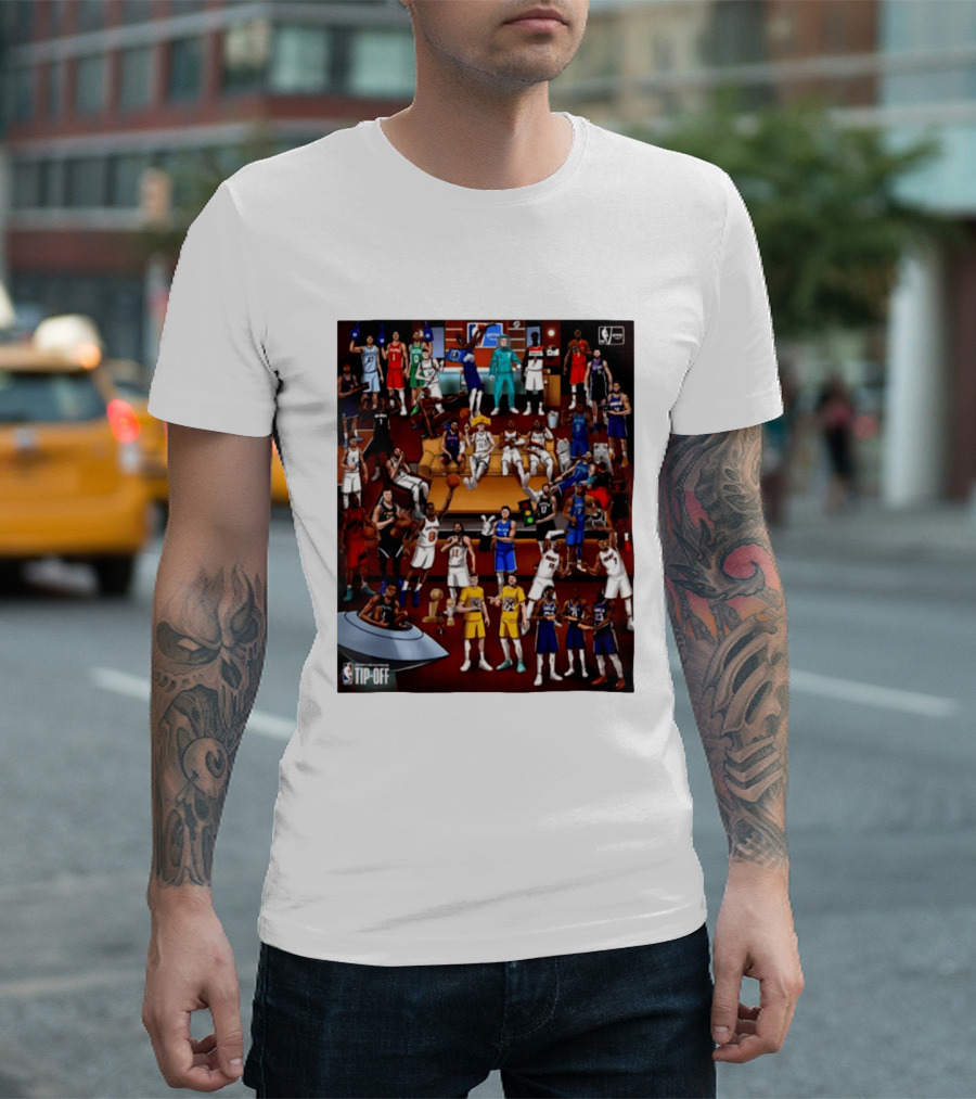 NBA 2026 2027 Season Tip Off Cartoon Players All Stars T-Shirt
