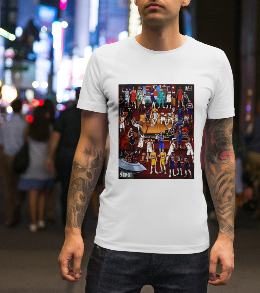 NBA 2026 2027 Season Tip Off Cartoon Players All Stars T-Shirt