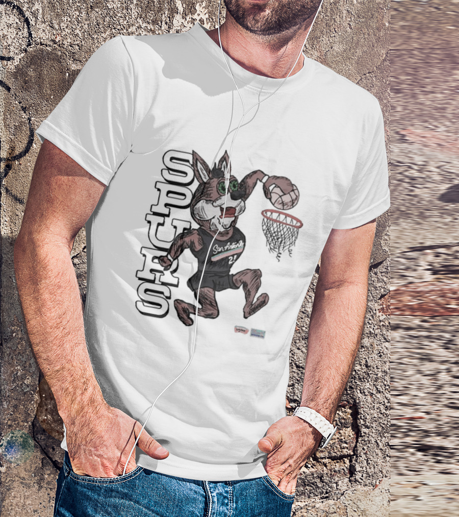 San Antonio Spurs Basketball Mascot Dunking T-Shirt