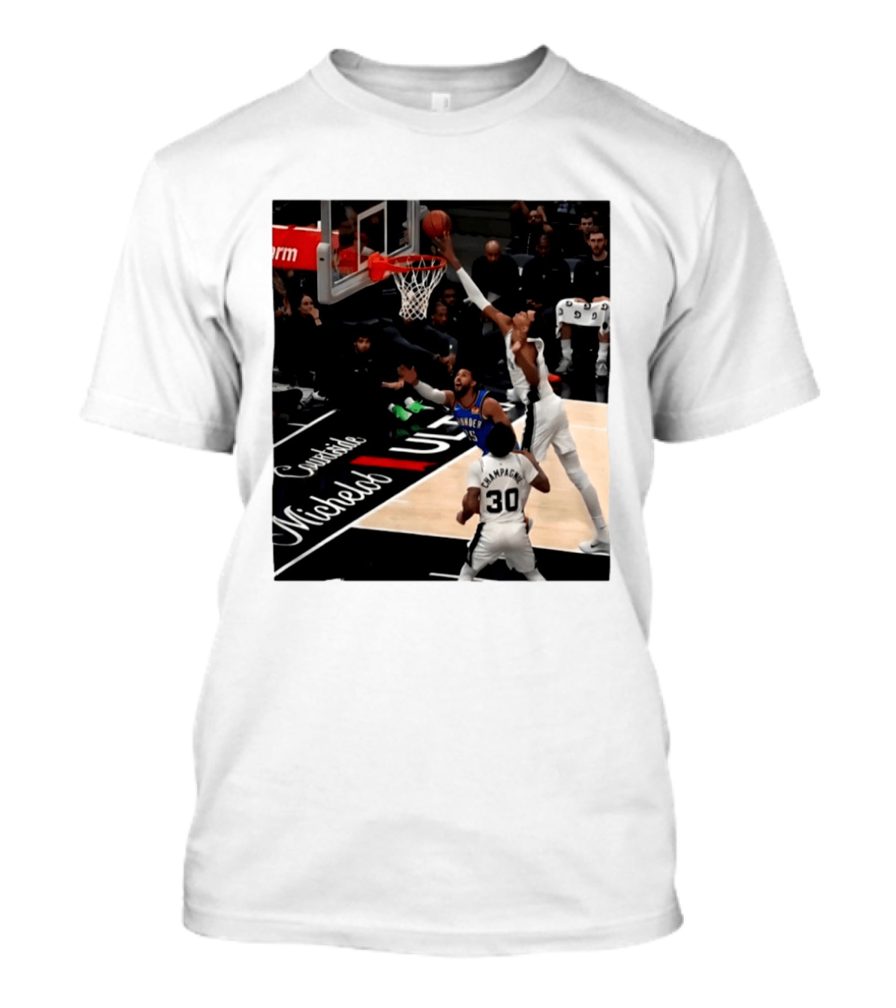 Victor Wembanyama San Antonio Spurs Block Shot Action Thunder Game T-Shirt