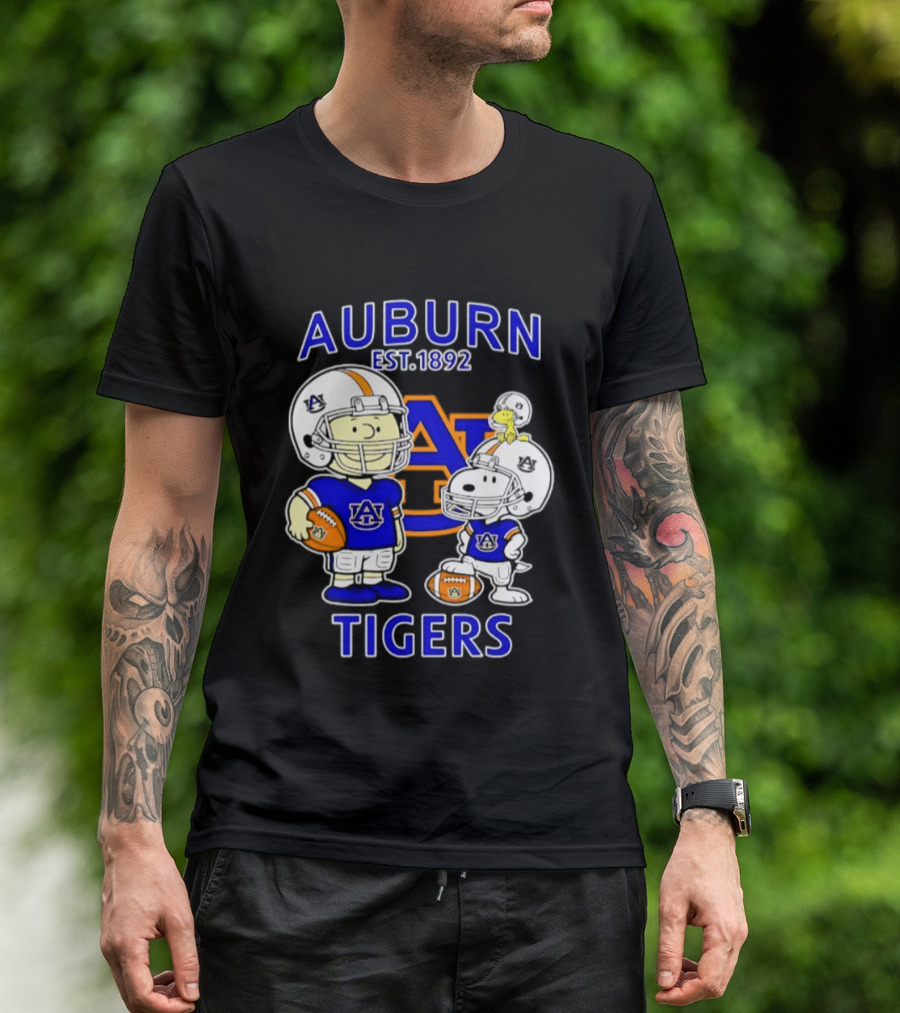 Auburn Tigers 1892 Football Snoopy Charlie Brown Woodstock T-Shirt