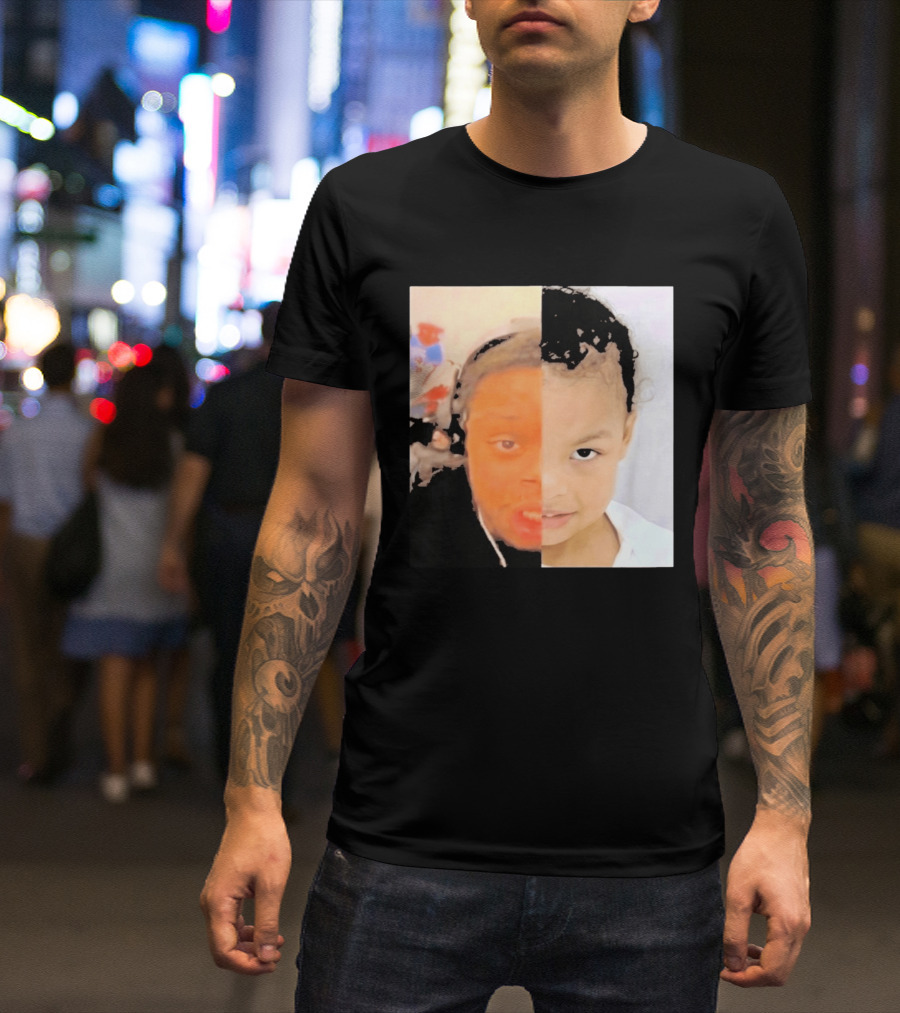 Chrisean Jr Cuffem Split Face Meme Viral Trend T-Shirt