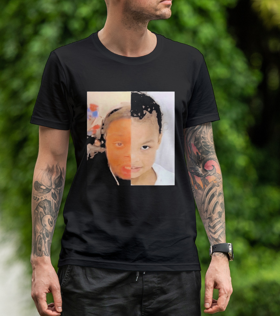 Chrisean Jr Cuffem Split Face Meme Viral Trend T-Shirt