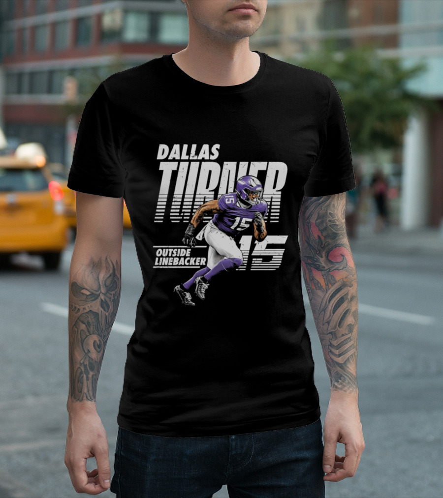 Dallas Turner 15 Minnesota Vikings Outside Linebacker T-Shirt