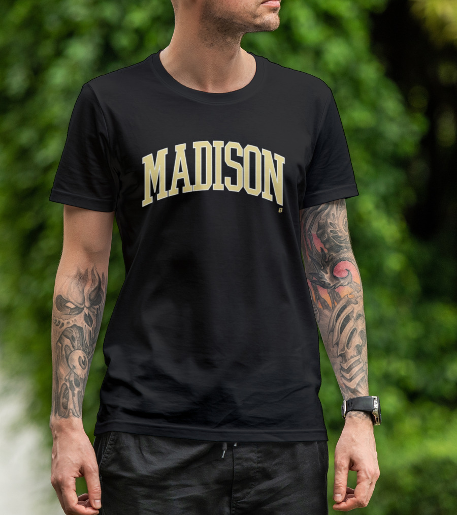 Madison Dukes Arched Wordmark JMU Traditions T-Shirt