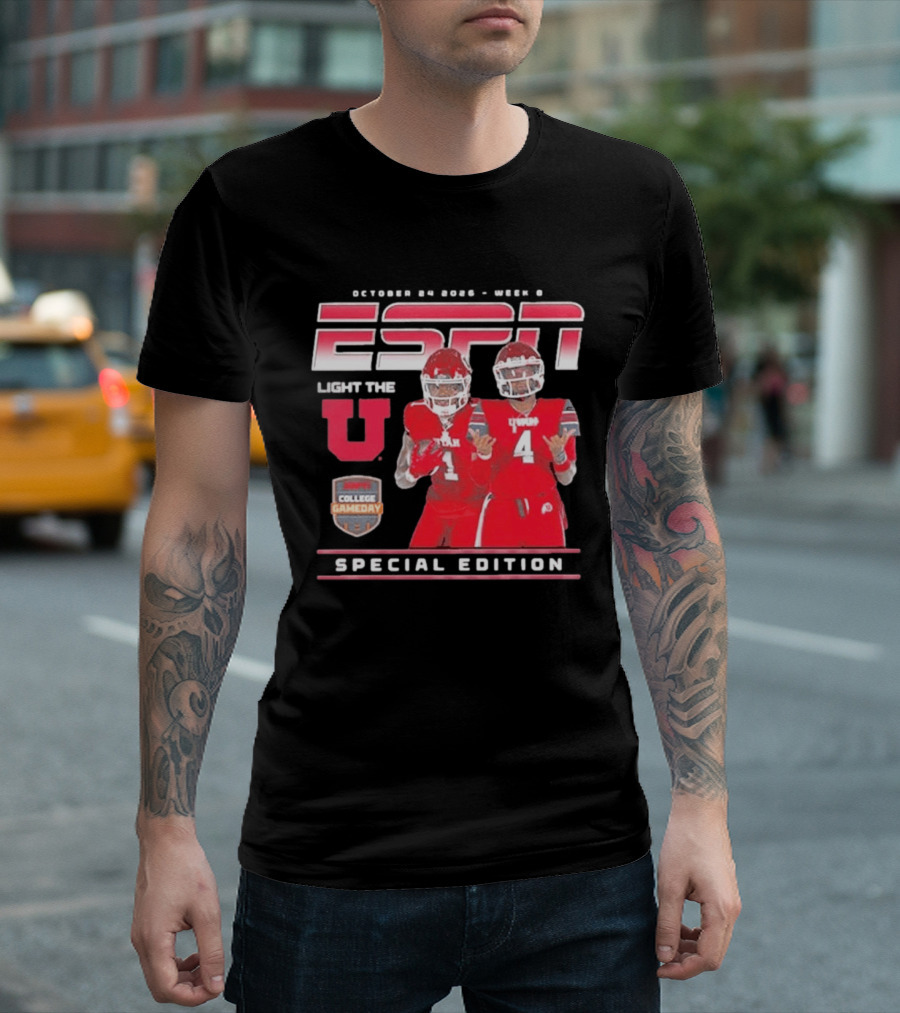 October 30 2022 Week 9 ESPN Light The U Special Edition Utah Utes College Gameday T-Shirt