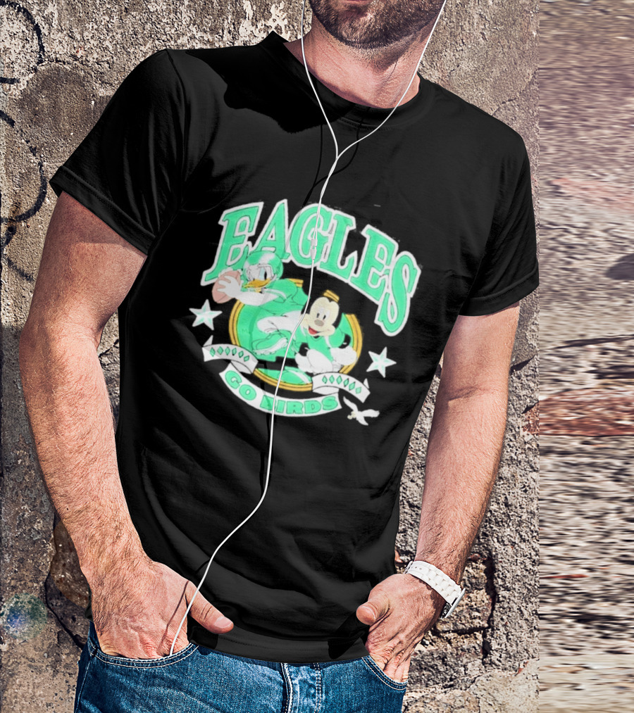 Eagles Go Birds Donald Duck Mickey Mouse Football Stars T-Shirt