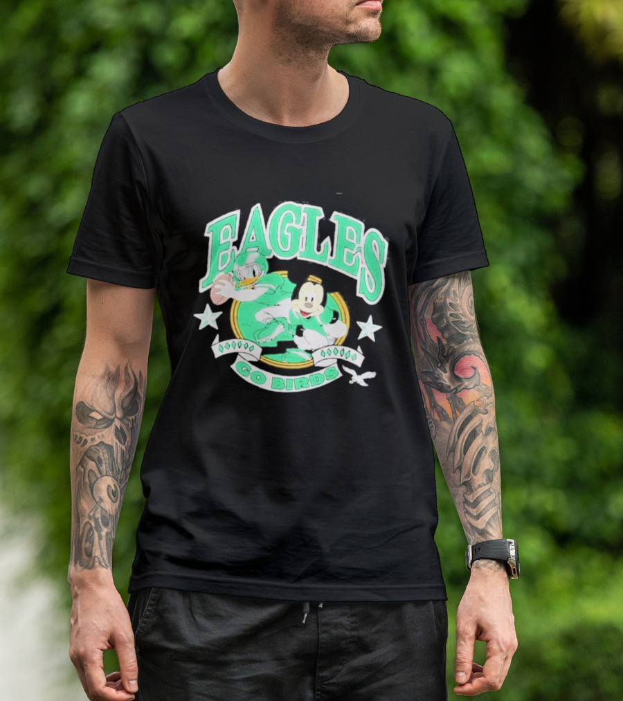 Eagles Go Birds Donald Duck Mickey Mouse Football Stars T-Shirt