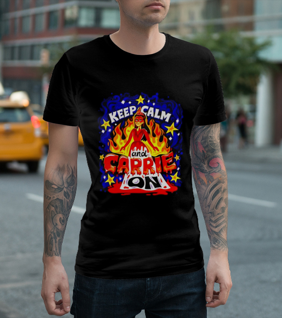 Keep Calm And Carrie On Stephen King Horror Movie T-Shirt