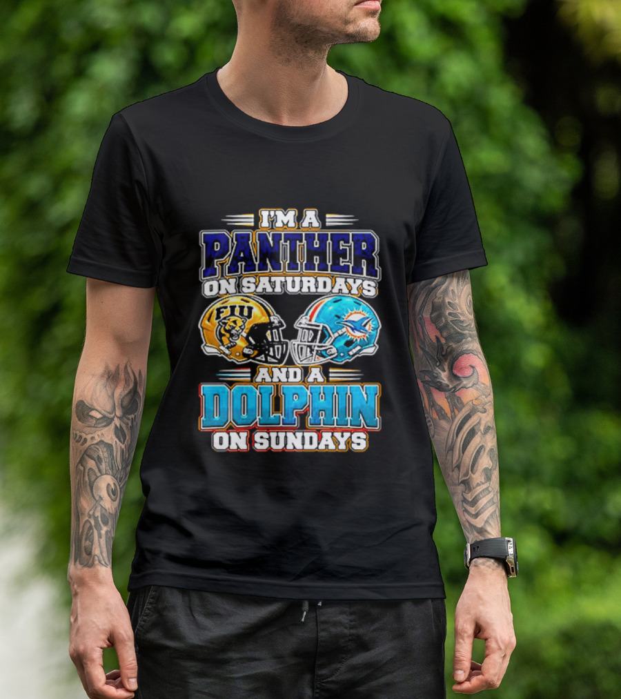 FIU Panthers Saturdays Miami Dolphins Sundays Football T-Shirt