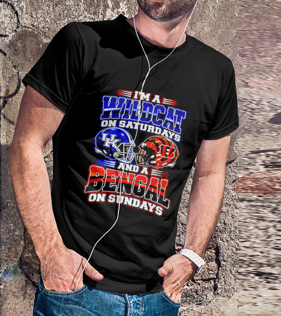 Wildcat On Saturdays Bengal On Sundays Football Fans T-Shirt