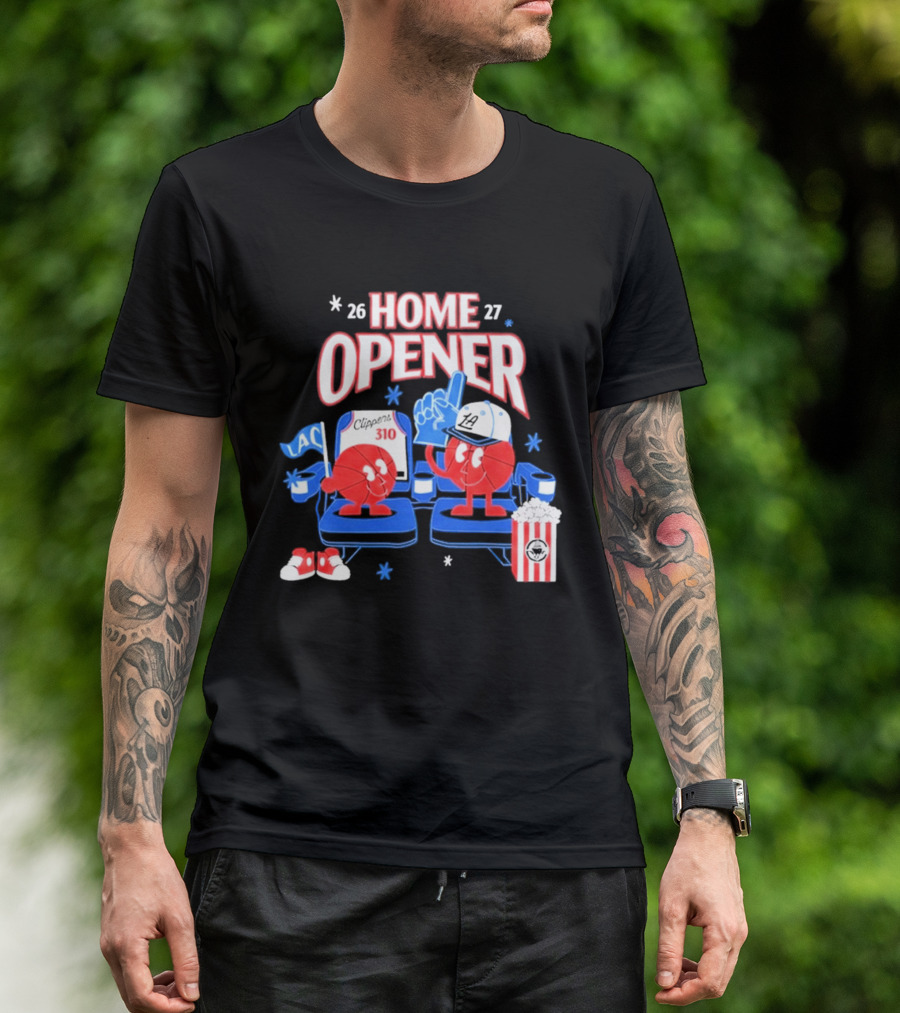 LA Clippers 26 27 Home Opener 310 Jersey LAC Characters Popcorn T-Shirt