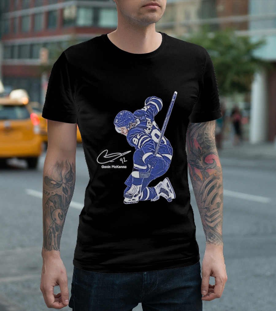 Gavin McKenna 98 Toronto Maple Leafs Pose Signature T-Shirt