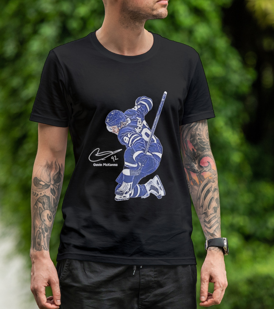 Gavin McKenna 98 Toronto Maple Leafs Pose Signature T-Shirt