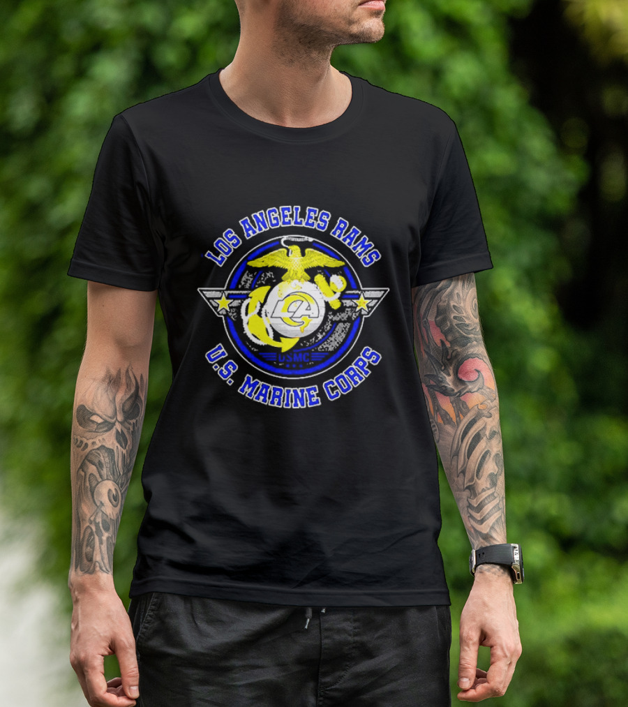Los Angeles Rams US Marine Corps Military Pride T-Shirt