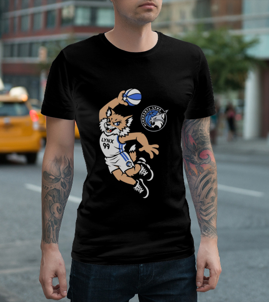 Minnesota Lynx 2026 Prowl Team Mascot Dunking Basketball T-Shirt