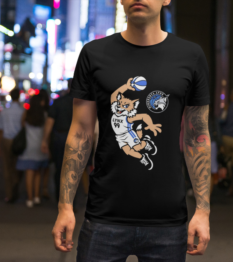 Minnesota Lynx 2026 Prowl Team Mascot Dunking Basketball T-Shirt