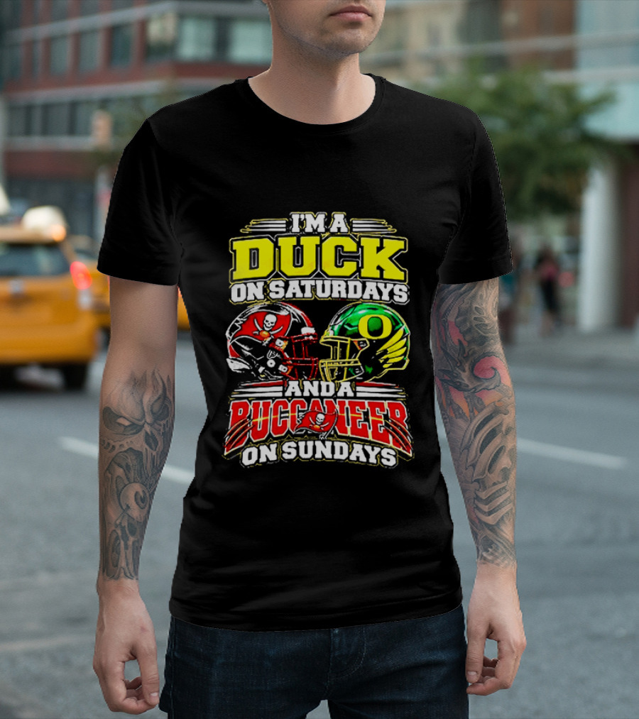 I'm A Duck On Saturdays And A Buccaneer On Sundays Football Fans T-Shirt