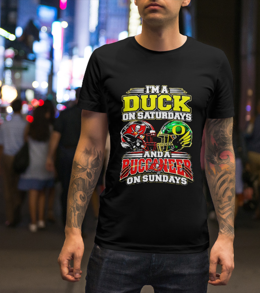 I'm A Duck On Saturdays And A Buccaneer On Sundays Football Fans T-Shirt