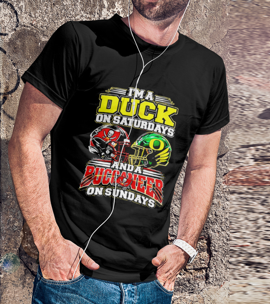 I'm A Duck On Saturdays And A Buccaneer On Sundays Football Fans T-Shirt