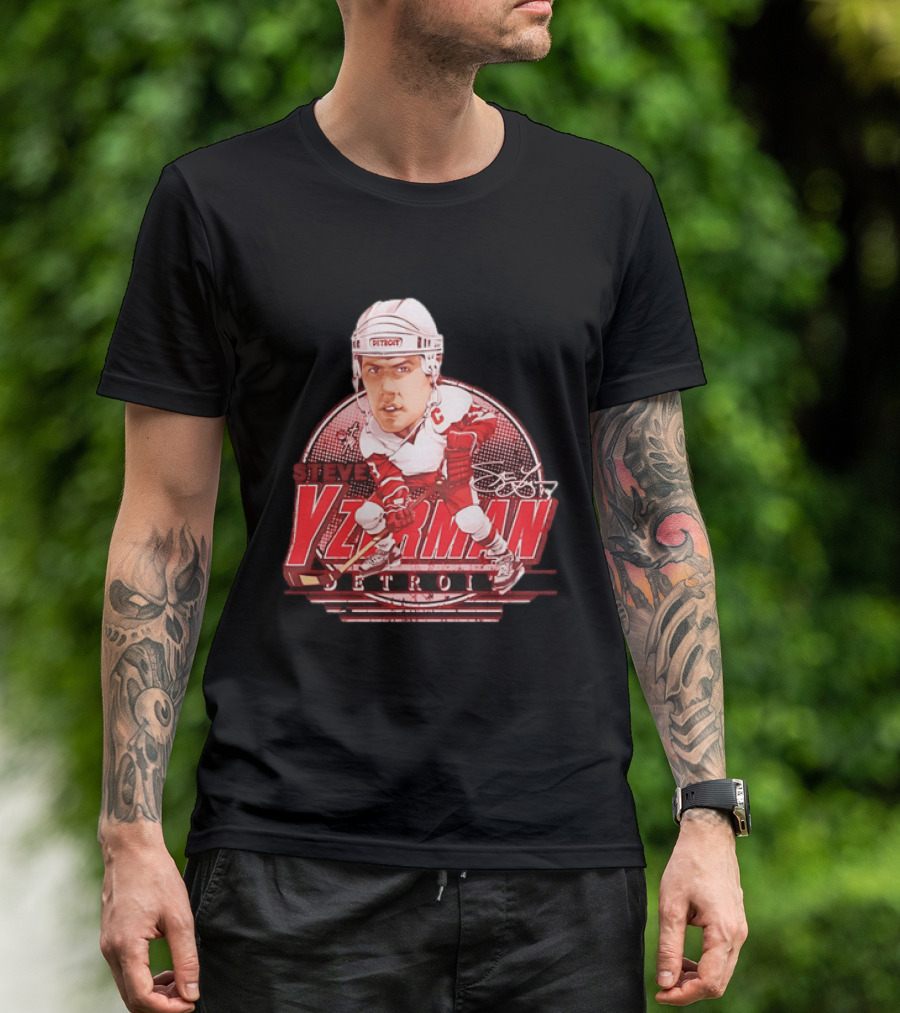 Steve Yzerman Detroit Red Wings Bruce Stark Collection Away Signature T-Shirt