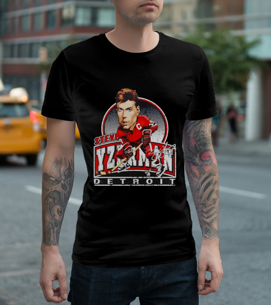 Steve Yzerman Detroit Red Wings Bruce Stark Collection Signature T-Shirt