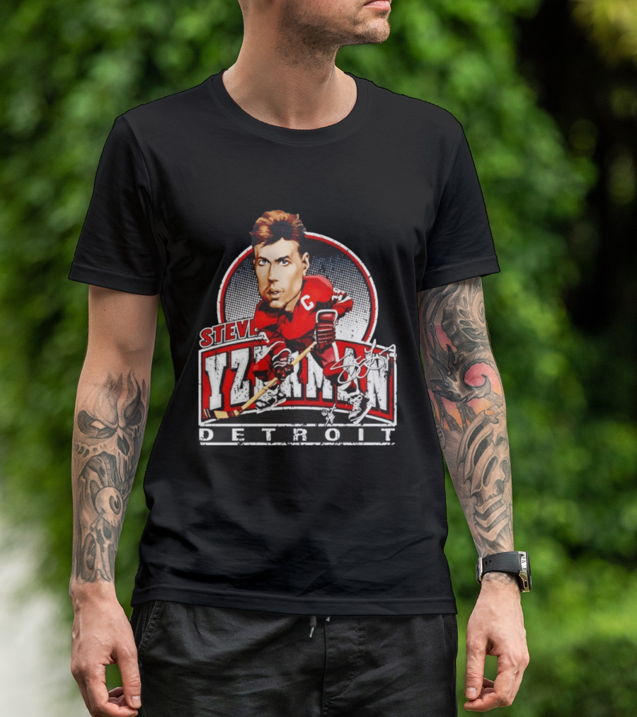 Steve Yzerman Detroit Red Wings Bruce Stark Collection Signature T-Shirt