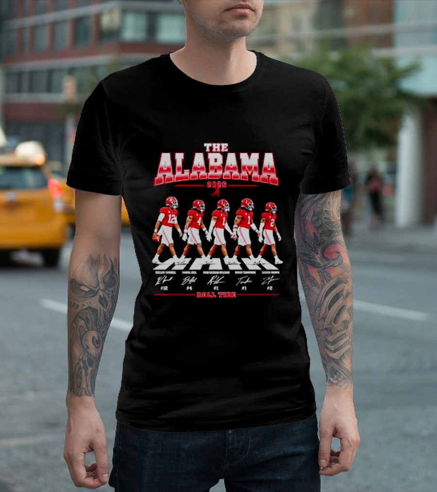 The Alabama Crimson Tide 2026 Roll Tide Football Players And Signatures T-Shirt