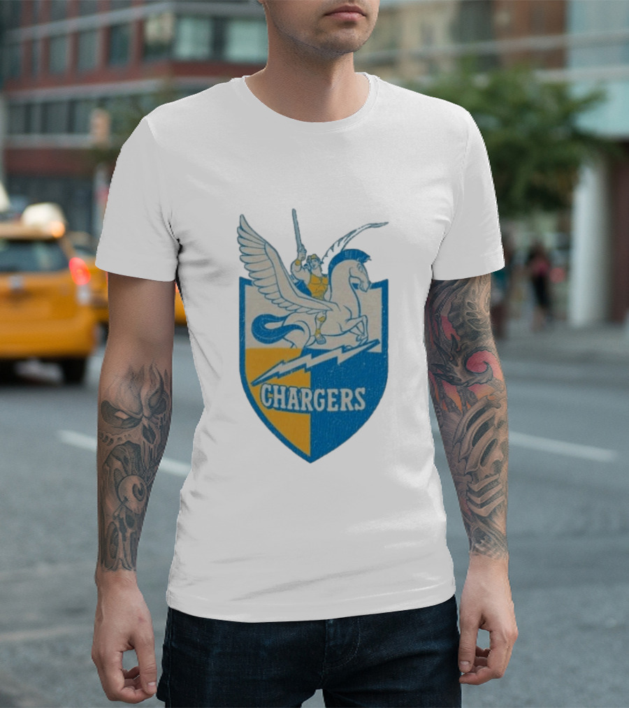 Los Angeles Chargers Disney Hercules Pegasus Collaboration T-Shirt