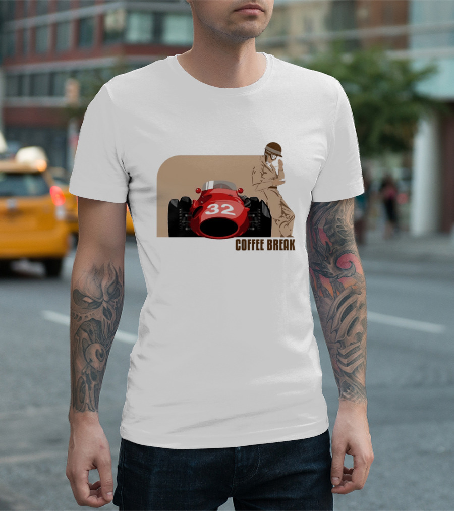 Maserati 250F 32 Vintage Racing Coffee Break T-Shirt
