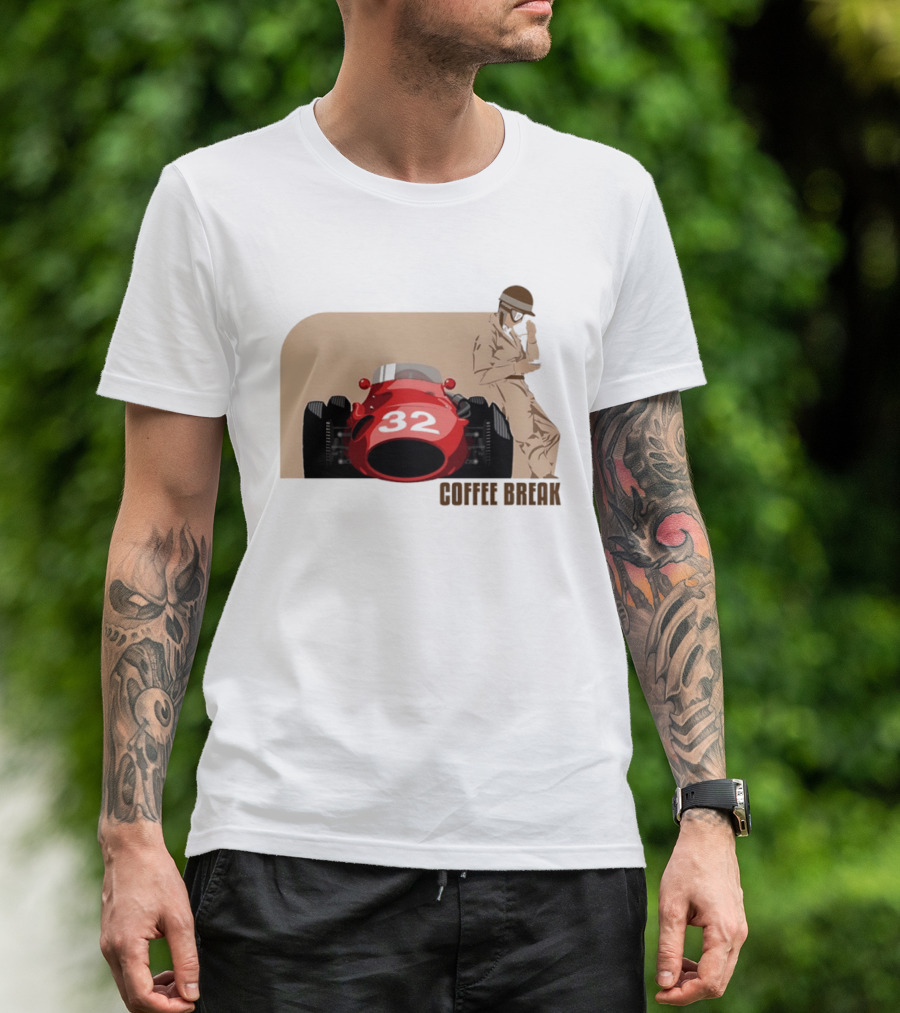 Maserati 250F 32 Vintage Racing Coffee Break T-Shirt