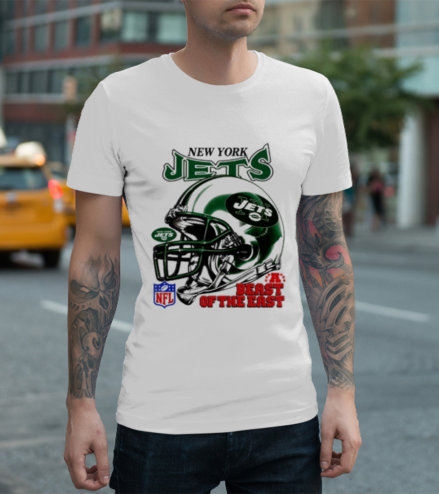 New York Jets Beast Of The East NFL Helmet T-Shirt