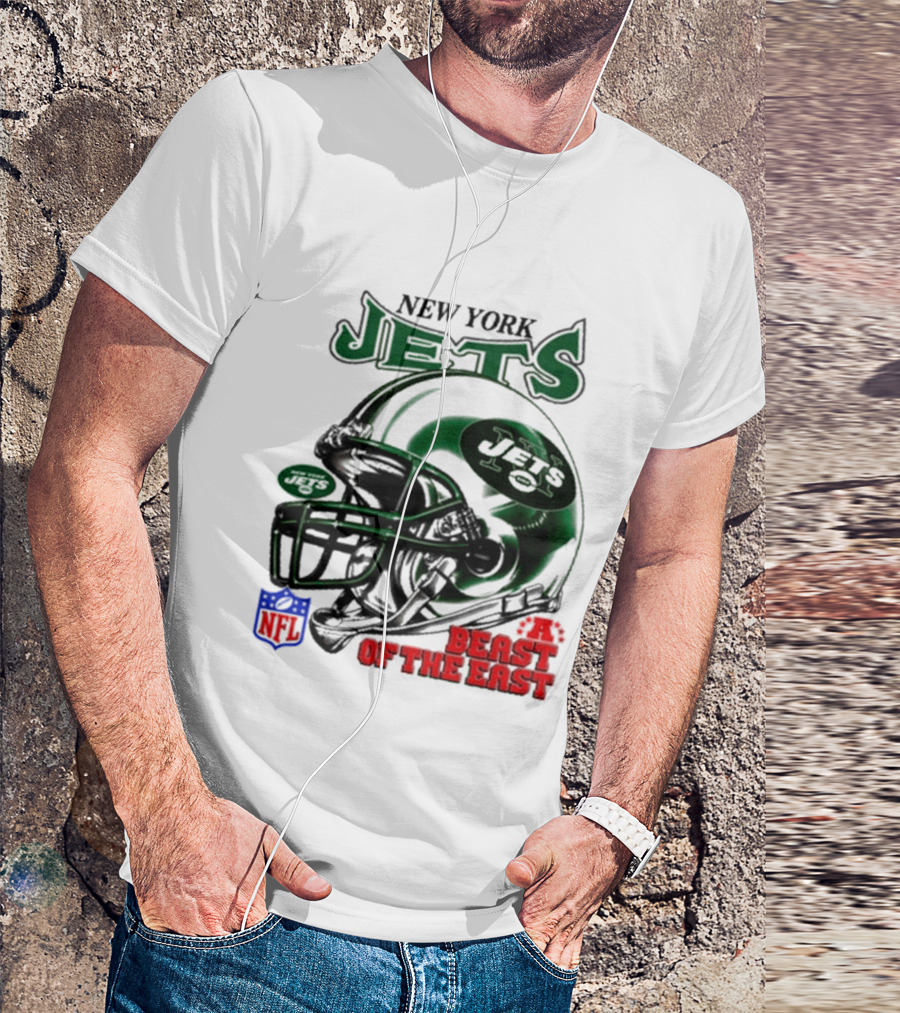 New York Jets Beast Of The East NFL Helmet T-Shirt