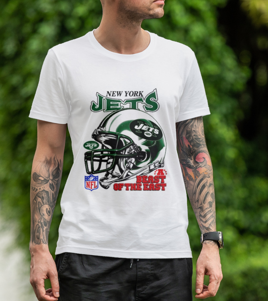 New York Jets Beast Of The East NFL Helmet T-Shirt
