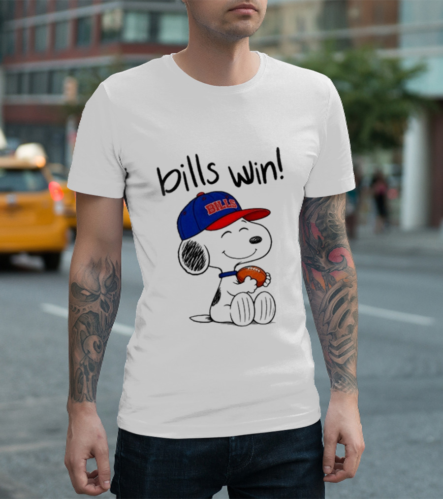 Snoopy Bills Win Buffalo Football Cartoon T-Shirt