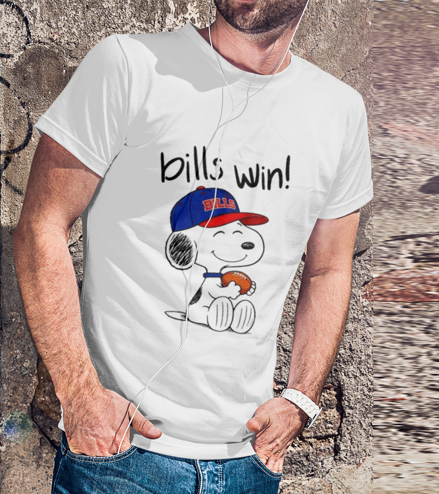 Snoopy Bills Win Buffalo Football Cartoon T-Shirt