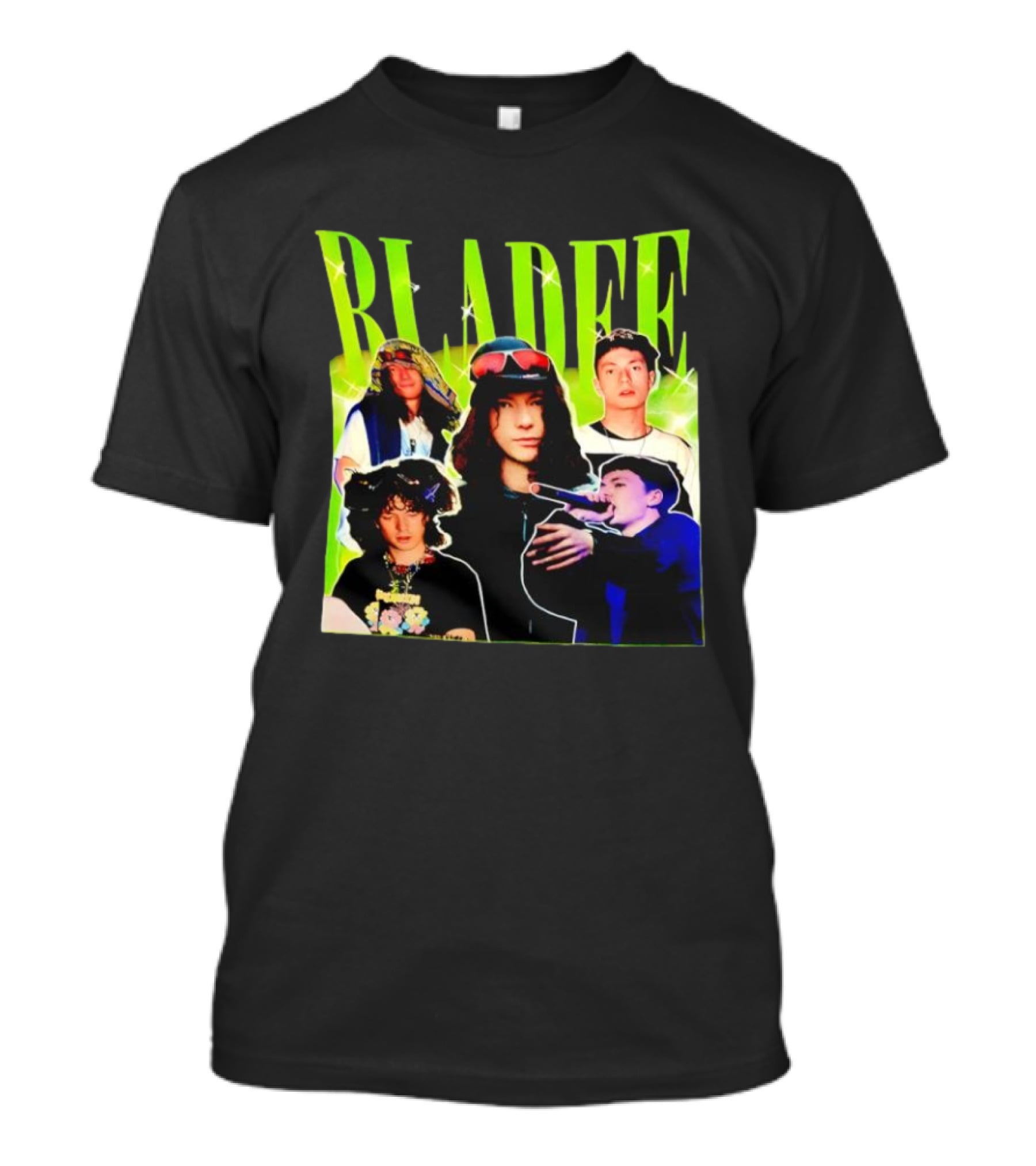 Bladee Members Collage With Neon Highlights T-Shirt