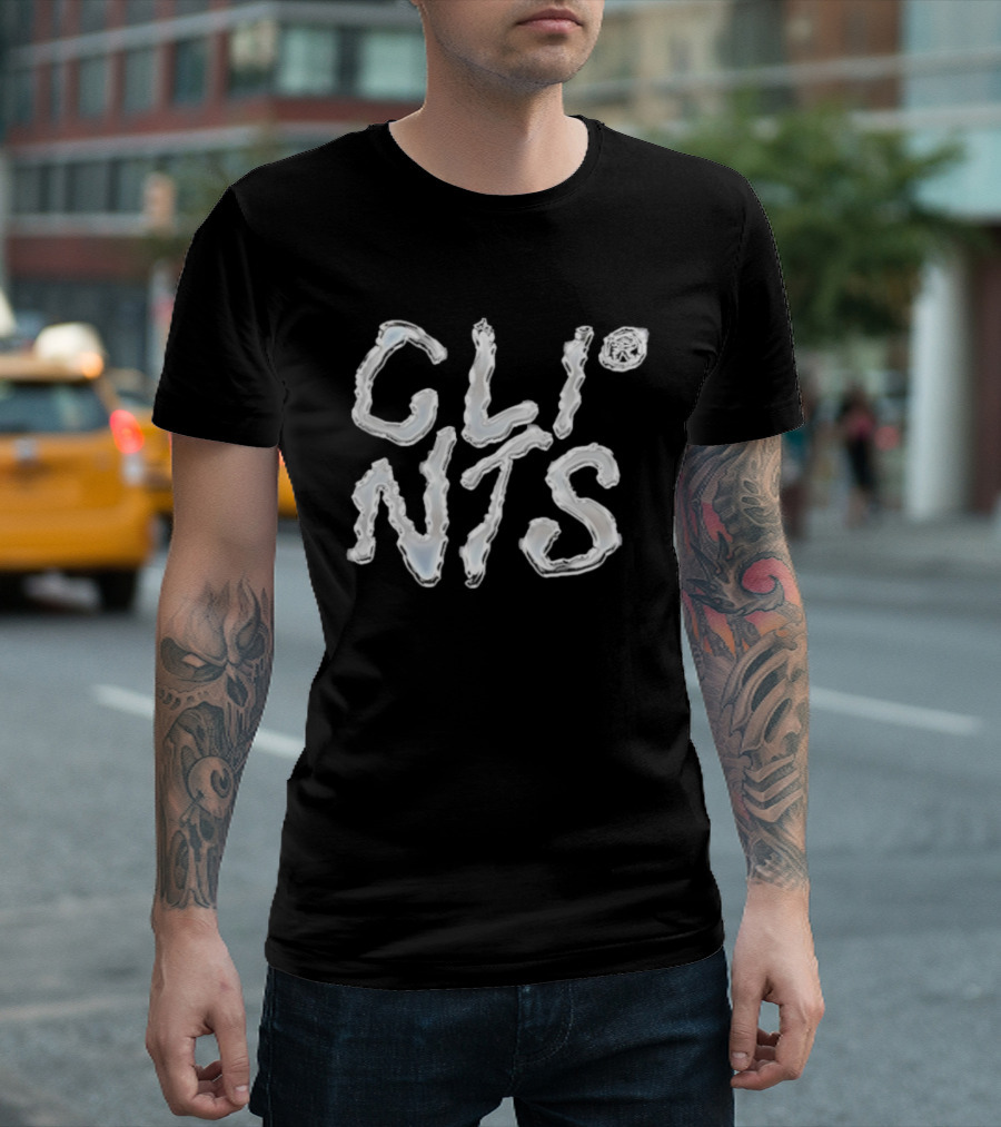 CLINTS Chrome Melting Text T-Shirt