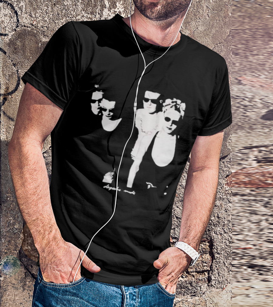 Public Laundry Depeche Mode Classic Band Members Black And White Sunglasses Style T-Shirt