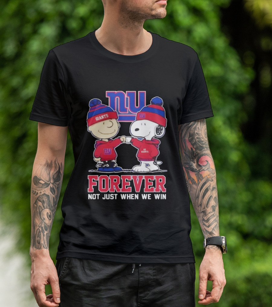 New York Giants Charlie Brown Snoopy Forever Not Just When We Win T-Shirt