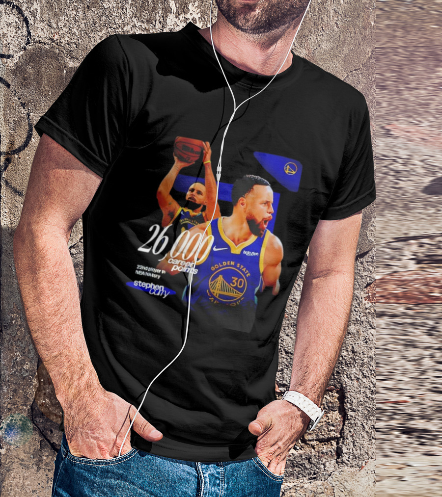 Stephen Curry Golden State Warriors 26000 Career Points 22nd NBA Player T-Shirt