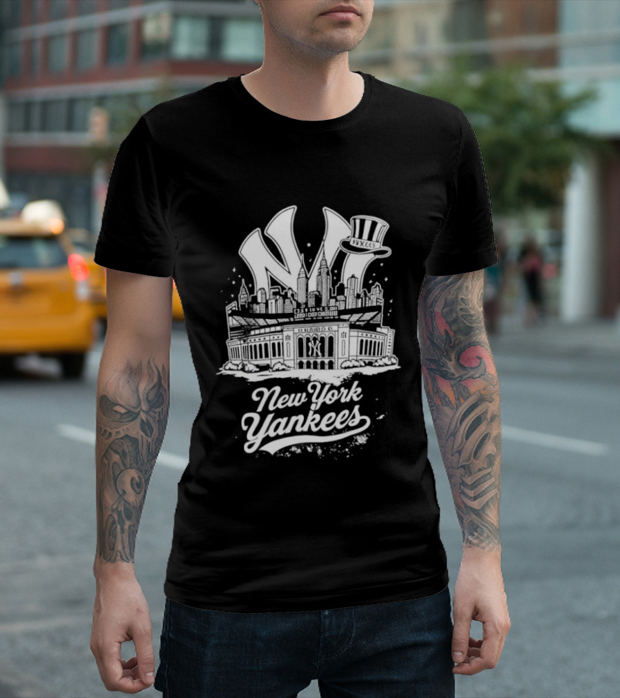 Yankee Stadium New York Yankees Vintage Style Top Hat Icon T-Shirt