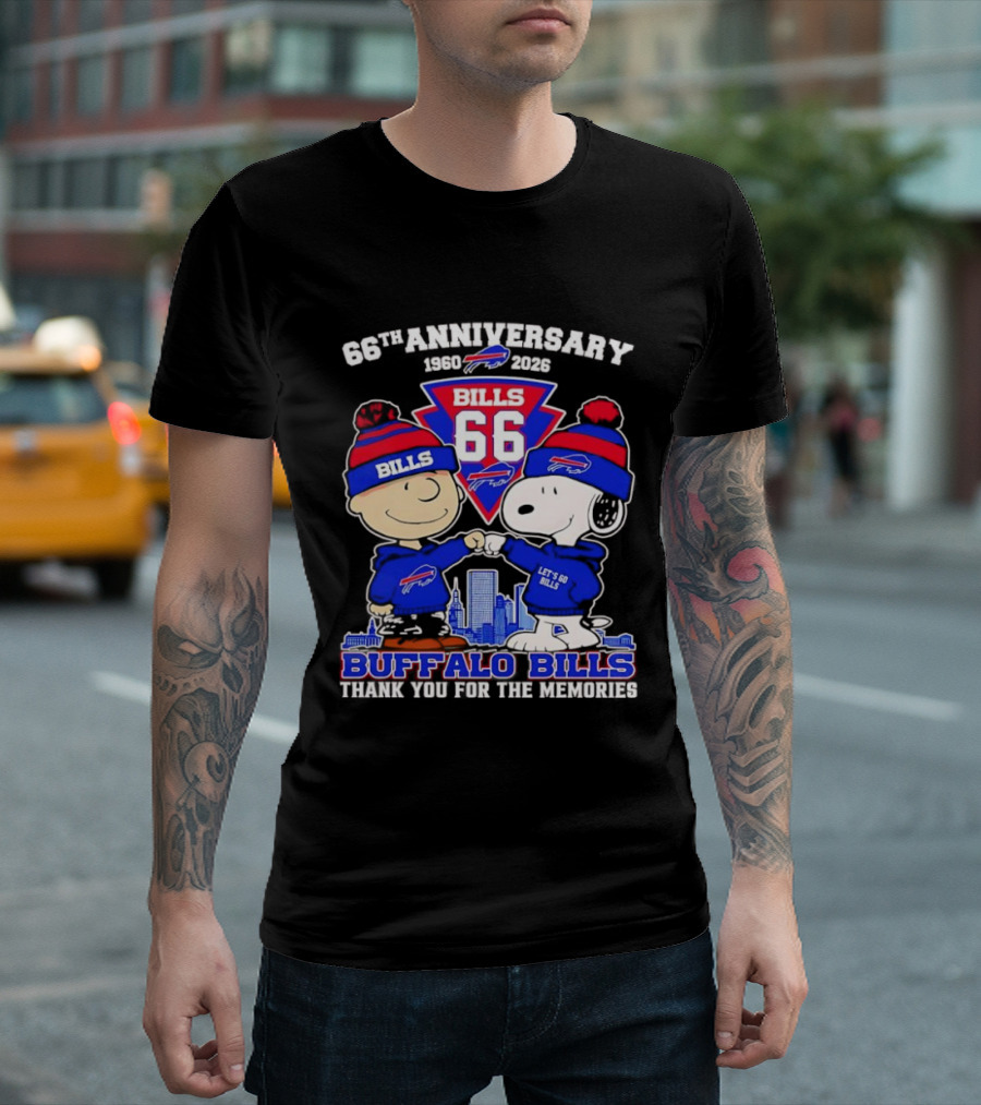 Peanuts Buffalo Bills 66th Anniversary 1950-2023 Thank You For The Memories T-Shirt