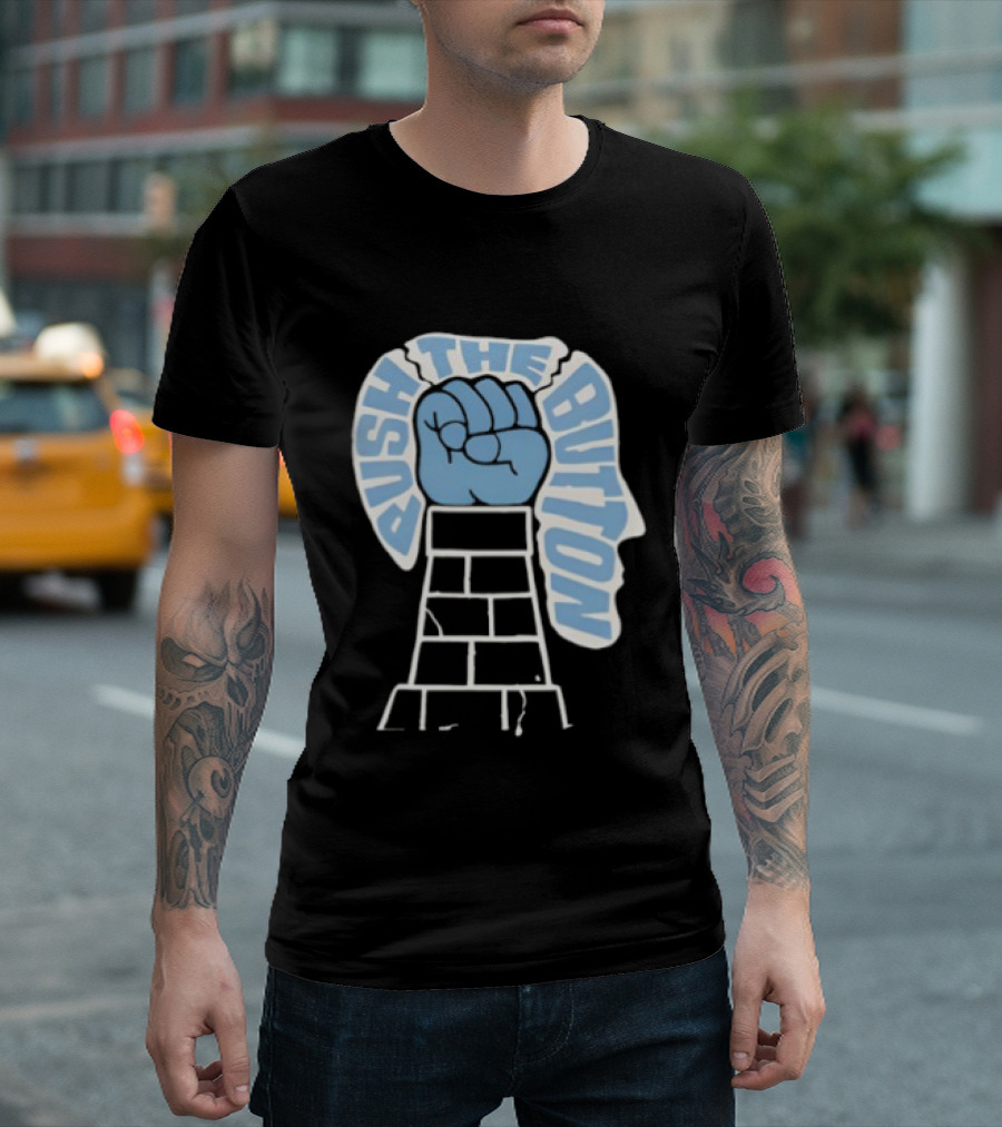 Push The Button Fist Tower Iconic Print T-Shirt