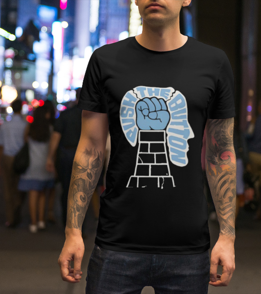 Push The Button Fist Tower Iconic Print T-Shirt