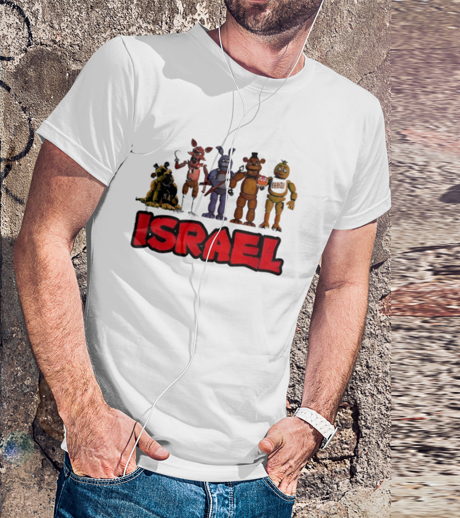 Five Nights At Freddy's Characters Israel Text T-Shirt