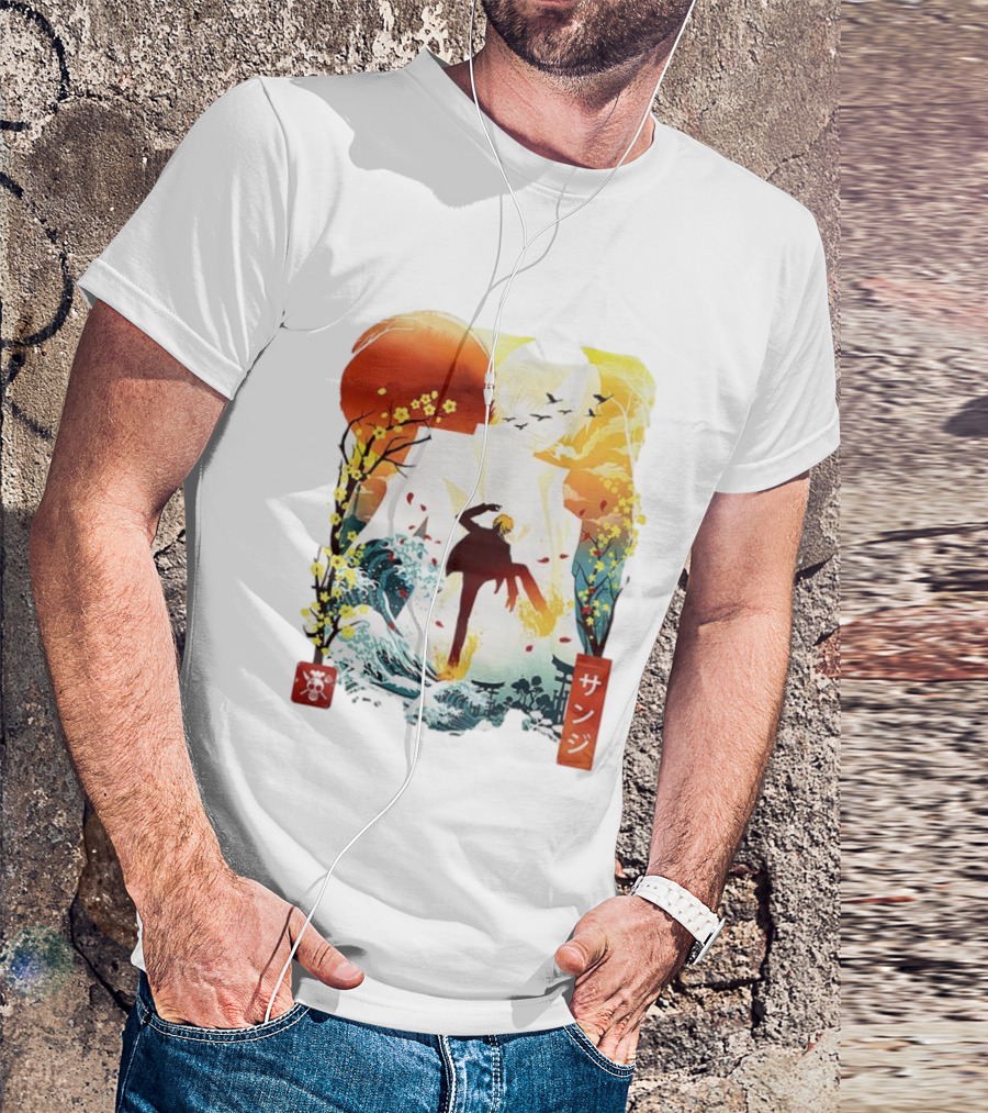 Sanji One Piece Anime Ukiyo-e Style Lunar New Year Japan Art T-Shirt